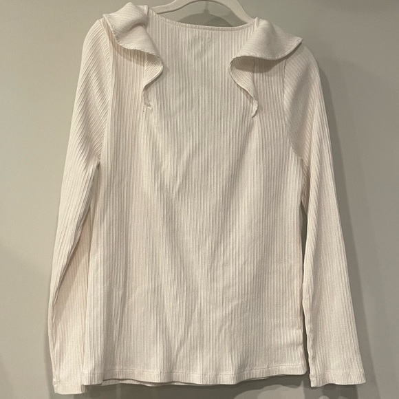 LOFT Ruffle Square Neck Top - Picture 2 of 5